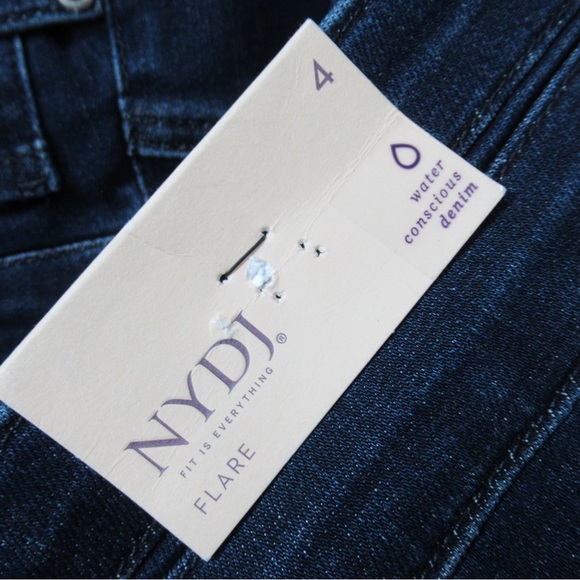 NYDJ High Rise Ava Daring Flare Denim Jeans Size 4 Paneled Waistband - Picture 7 of 17